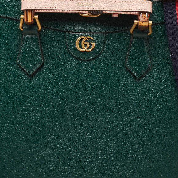 GUCCI Green Leather Bamboo Diana Tote - Picture 5 of 8